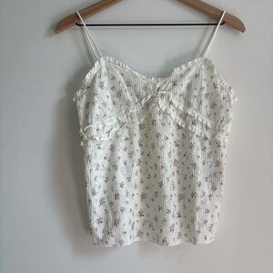 POL Cream Ruffled Camisole Top